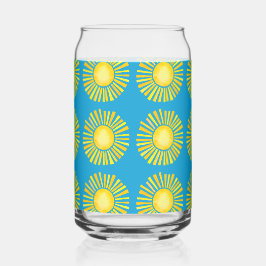 サンパターン（オレンジと黄色） ガラス缶