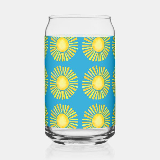 サンパターン（オレンジと黄色） ガラス缶 (正面)