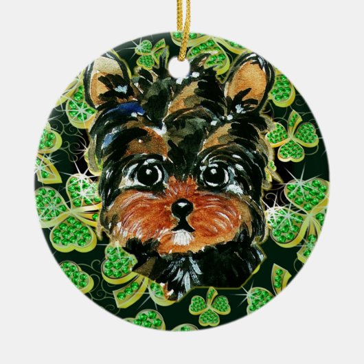 サンパティヨークシャーテリアポー セラミックオーナメント (正面)