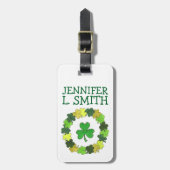 サンパディーズデイグリーンラッキーアイリッシュシャムロッククローバー ラゲッジタグ (正面縦)