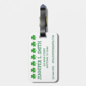 サンパディーズデイグリーンラッキーアイリッシュシャムロッククローバー ラゲッジタグ (裏面縦)