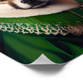 サンパトリックのデイドレスを着た秋田犬 ポスター (角)