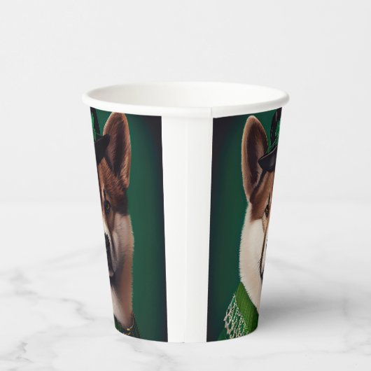 サンパトリックのデイドレスを着た秋田犬 紙コップ (右)