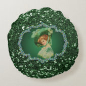 サンパトリックのデイレディとハットグリーンフレームフェイクG ラウンドクッション (裏面)