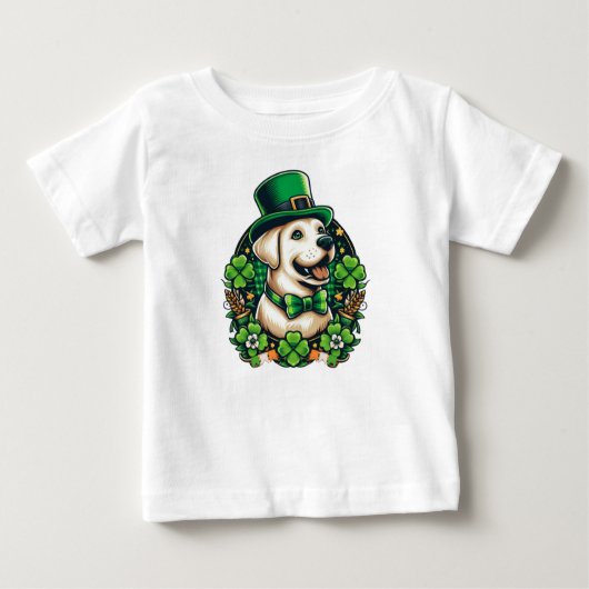 サンパトリックの日かわいい犬 ベビーTシャツ (正面)