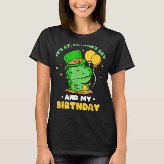 サンパトリックの日と私の誕生日グリーンサンパット Tシャツ (正面)
