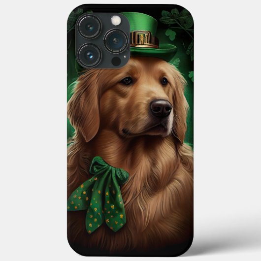 サンパトリックの日にゴールデンレトリバー犬 Case-Mate iPhoneケース (裏面)