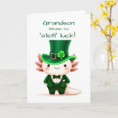 サンパトリックの日に服を着た孫アクソロトル カード (黄色い花)