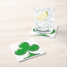 サンパトリックの日アイリッシュグリーンクローバーシャムロック スクエアペーパーコースター