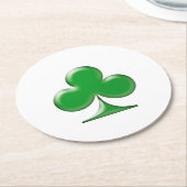 サンパトリックの日アイリッシュグリーンクローバーシャムロック ラウンドペーパーコースター (アングル)