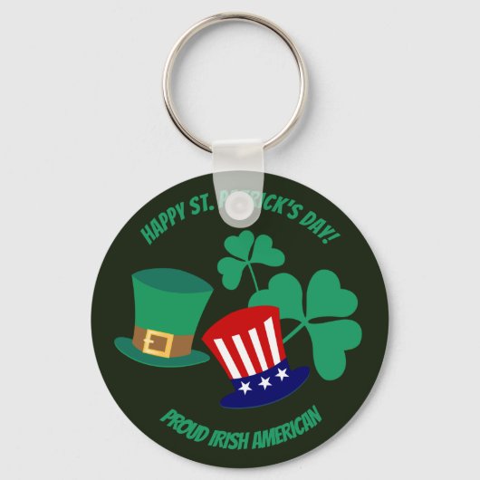 サンパトリックの日アイリッシュ誇りを持ったアメリカン キーホルダー (正面)