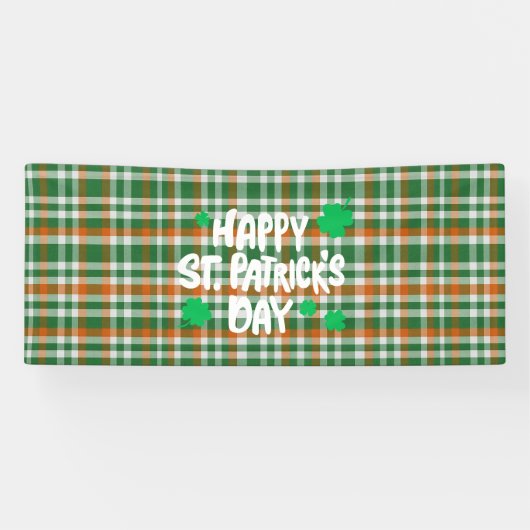 サンパトリックの日アイルランド国旗のギンガム色 横断幕 (横)