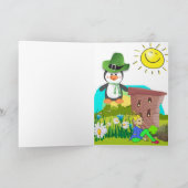 サンパトリックの日グリーティングカードペンギンフローラ カード (内部)