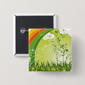 サンパトリックの日シャムロックラッキークローバーボタン 缶バッジ (正面&裏面)