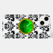 サンパトリックの日シャムロック白黒ダマスク Case-Mate iPhoneケース (裏面 (横))