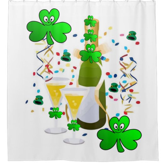 サンパトリックの日シャワーカーテンクローバーワイン シャワーカーテン (正面)