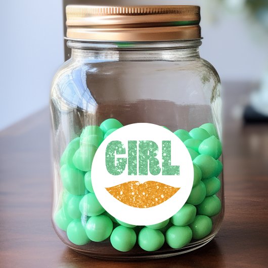 サンパトリックの日ジェンダーがシールを明かす（女の子） ラウンドシール