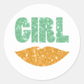 サンパトリックの日ジェンダーがシールを明かす（女の子） ラウンドシール (正面)