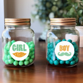 サンパトリックの日ジェンダーがシールを明かす（男の子） ラウンドシール