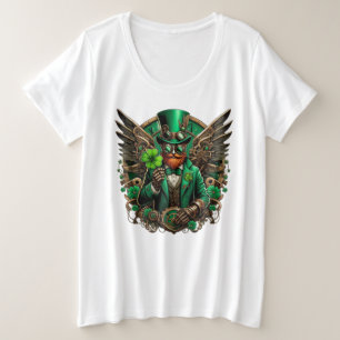 サンパトリックの日スチームパンクローバー プラスサイズTシャツ