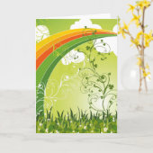 サンパトリックの日ラッキークローバーシャムロックアイルランド カード (黄色い花)