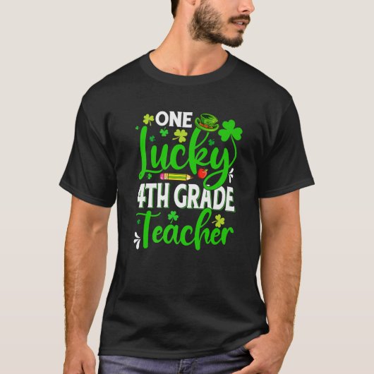 サンパトリックの日1ラッキー4年生先生Sh Tシャツ (正面)