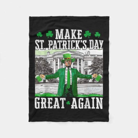 サンパトリックを再びトランプ素晴らしに作おもしろいる フリースブランケット (正面)