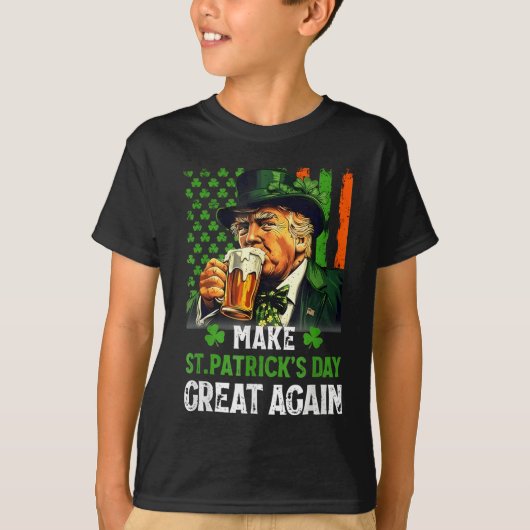 サンパトリックを再びトランプ素晴らしに作おもしろいる Tシャツ (正面)
