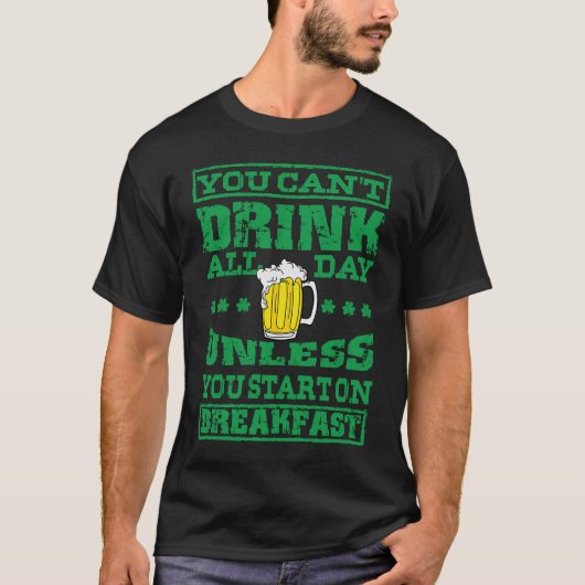 サンパトリック一日飲めないグリーンビールD Tシャツ (正面)