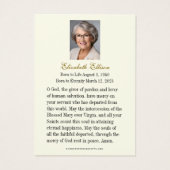 サンパトリック・カトリック葬儀記念祈りの言葉 (裏面)