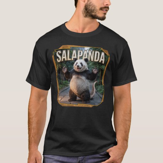 サンパンダ 写真 – サンショウウオ パンダ 面白い Tシャツ (正面)