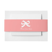 サンパーソナライズされたゴピンクの弓の包帯 招待状ベリーバンド (正面例)