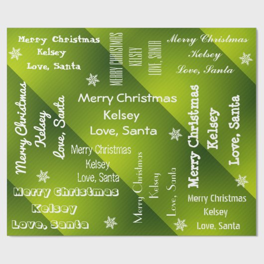 サンパーソナライズされたタクリスマスグリーン ラッピングペーパー (フラット)