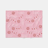 サンパーソナライズされたタ・クリスマス・キャンディ・ピンクからの贈り物 フリースブランケット (正面(横))