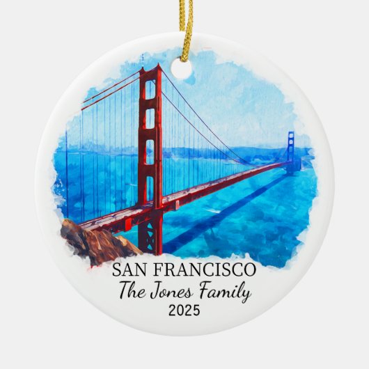 サンパーソナライズされたフランシスコオーナメント(カリフォルニア) セラミックオーナメント (正面)