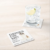 サンパーソナライズされたベルナール結婚ズ スクエアペーパーコースター (インサイチュ)