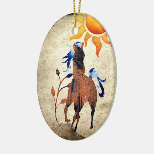 サンパーソナライズされたホースのクリスマスと砂漠のポニー セラミックオーナメント (左)