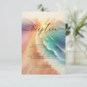 サンビーチ海ピンクウェディングレセプション詳細 エンクロージャーカード (スタンド正面)