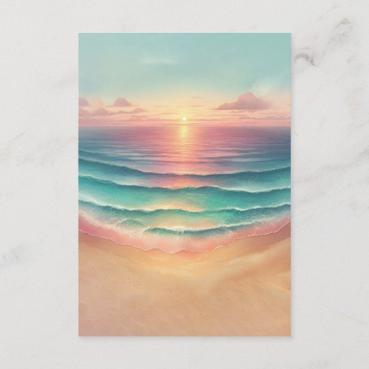 サンビーチ海ピンクウェディングレセプション詳細 エンクロージャーカード (裏面)