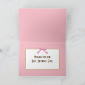 サンビームを持つ牧草地の白い子牛 カード (内部)