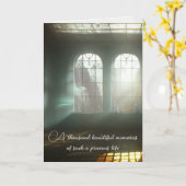 サンビーム付き旧窓悔やみや弔慰 カード (黄色い花)