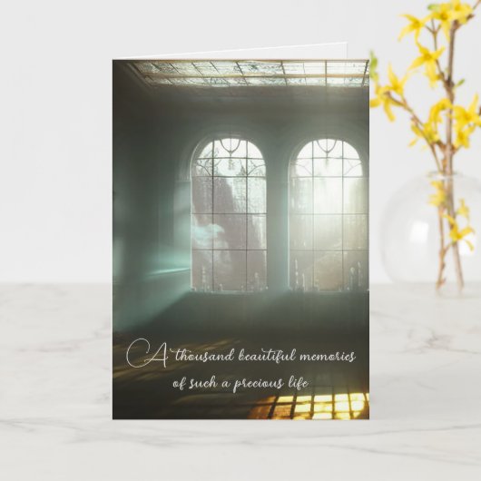 サンビーム付き旧窓悔やみや弔慰 カード (黄色い花)