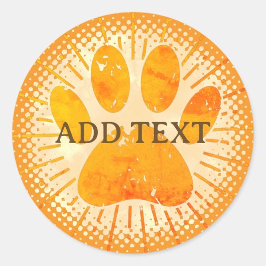 サンビーム動揺してドッグポー水カラープリント ラウンドシール (正面)