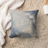 サンビーム白感動的雲信じ クッション (ブランケット)