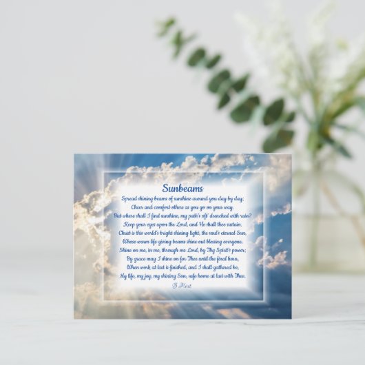 "サンビーム"キリスト教詩の休日はがき シーズンポストカード (スタンド正面)