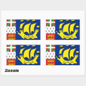 サンピエールミクロン国旗のシール 長方形シール (シート)