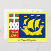 サンピエールミクロン国旗 ポストカード (正面/裏面)