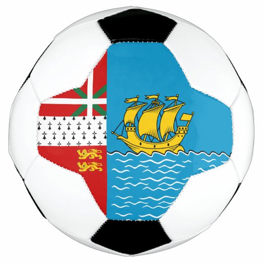 サンピエール島・ミクロン島の旗 サッカーボール (正面)