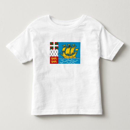 サンピエール島・ミクロン島の旗 トドラーTシャツ (正面)