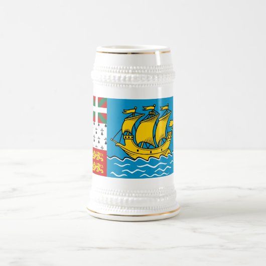 サンピエール島・ミクロン島の旗 ビールジョッキ (中央)
